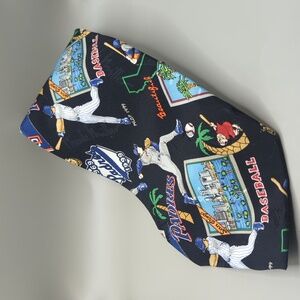 SAN DIEGO PADRES BASEBALL Neck Tie NICOLE MILLER 100% Silk